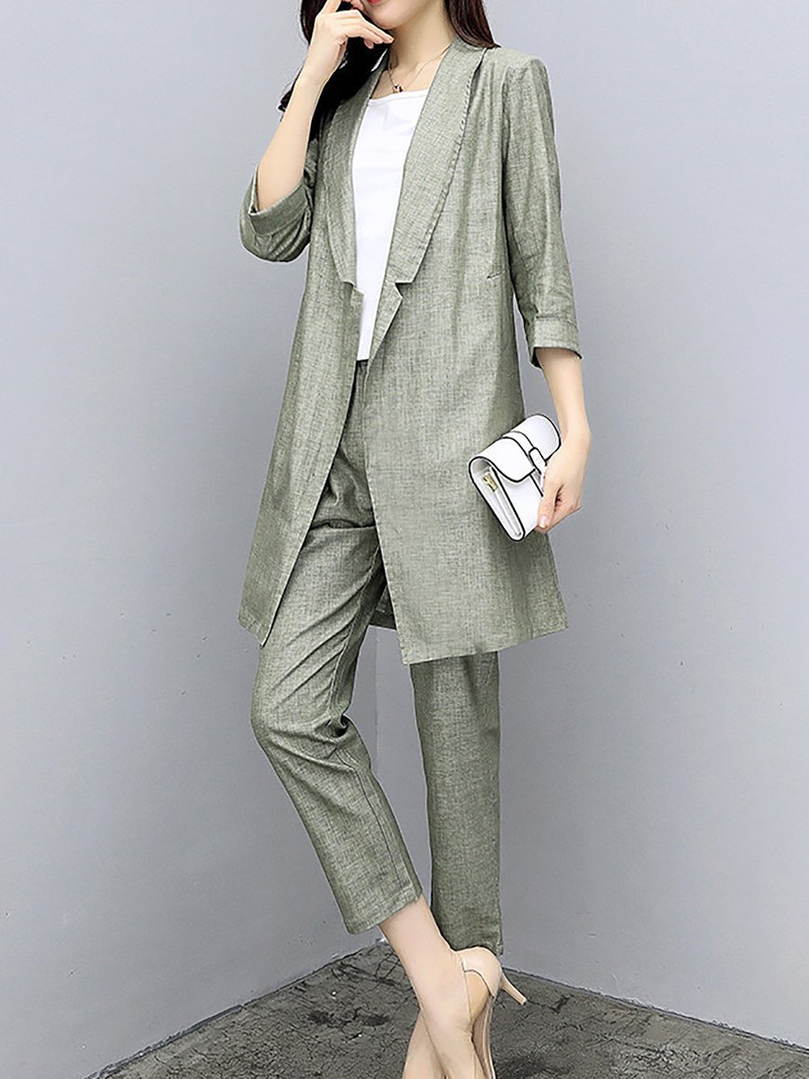 half pant coat Two Half Sleeve with coat pants Lapel Solid Piece Green half pant coat Two Half Sleeve with coat pants Lapel Solid Piece Green