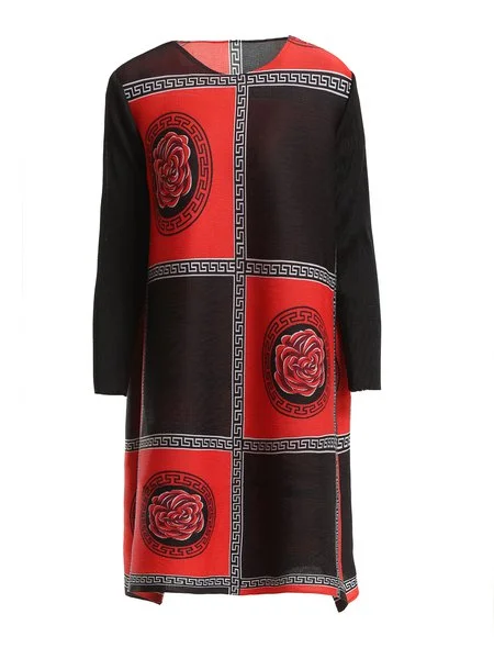 crew neck printed casual shift dress crew neck printed casual shift dress