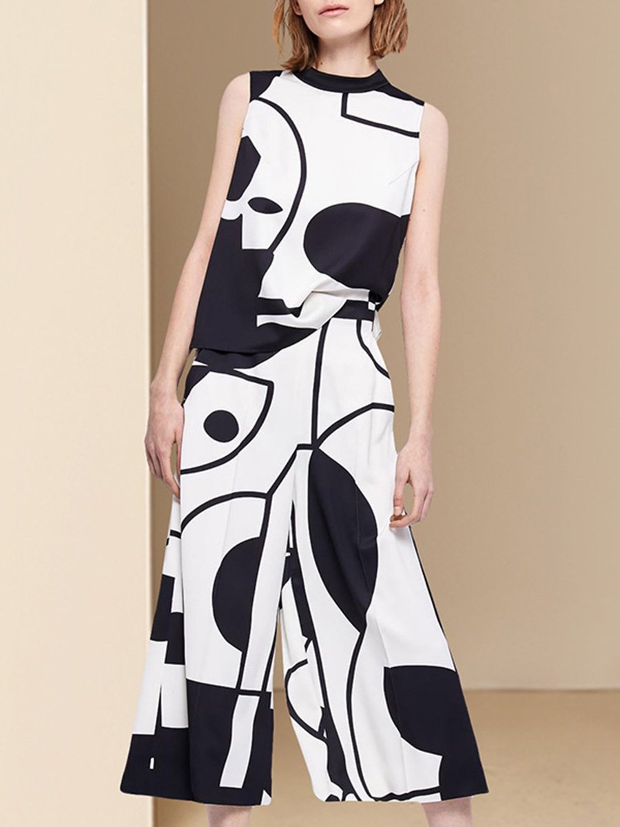 Stylewe Printed Casual Set For Women White Printed Outfits