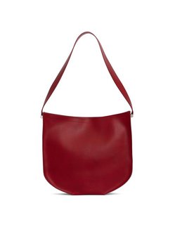 Red Calfskin Leather Medium Shoulder Bag