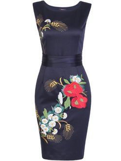 Elegant Sleeveless Embroidered Mini Dress