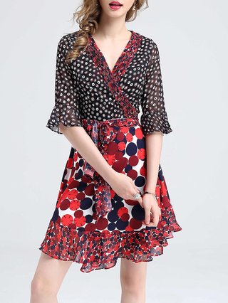 red spotty midi dress