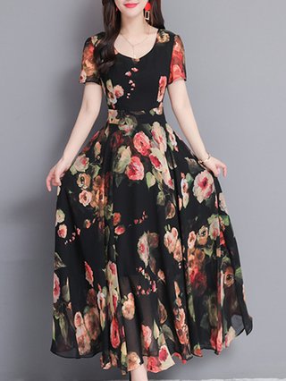 casual floral maxi dress
