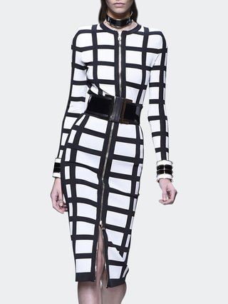 checkered dress long sleeve