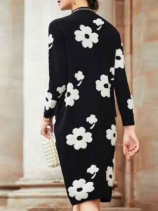 black sweater dress with white collar