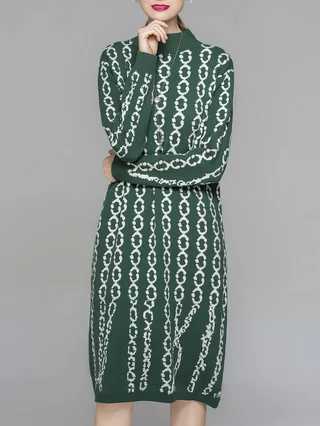 dark green sweater dress