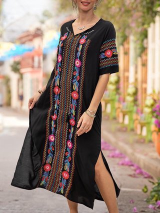 boho embroidered maxi dress