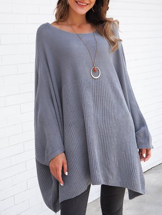 crew neck shift long sleeve sweater