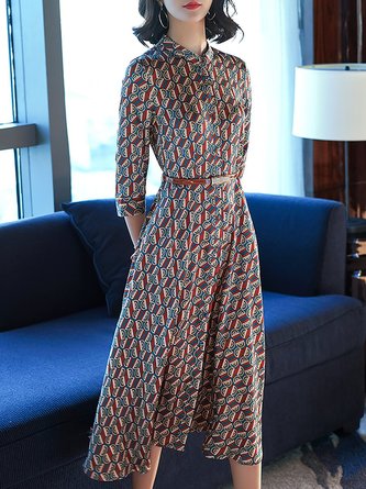 geometric midi dress