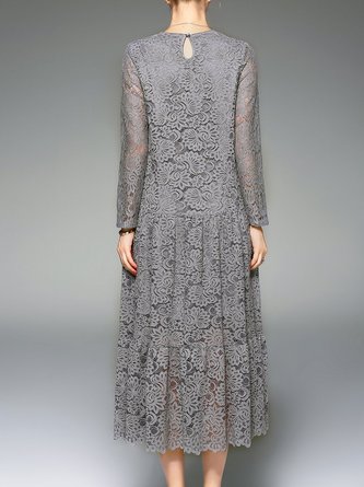 swing guipure lace casual maxi dress