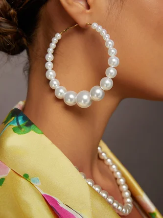 Elegant Plain Pearl Dangle