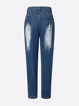 Zipper Plain Casual Jeans 6 Zipper Plain Casual Jeans - Image 6