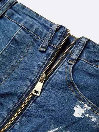 Zipper Plain Casual Jeans 7 Zipper Plain Casual Jeans - Image 7