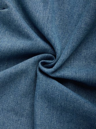 Urban Micro-Elasticity Denim Sleeveless Top Crew Neck Back Zip 6 Urban Micro-Elasticity Denim Sleeveless Top Crew Neck Back Zip - Image 6