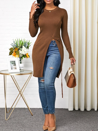 Fall Lady Elegant Lady Asymmetric Date Daily Mid-weight Sweater