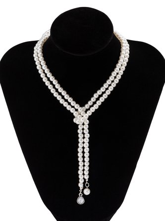 Vintage Trend Pearl Tassel Necklace