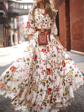 Floral Elegant Loosen Dresses