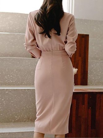 Elegant Plain Regular Fit Daily Dress