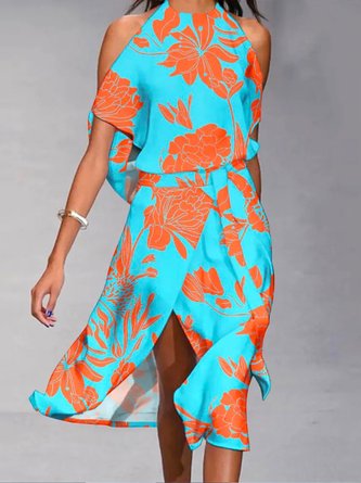 Vacation Off The Shoulder Printed Dress