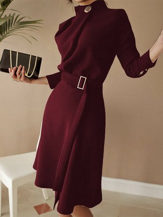 Stylewe Long sleeve Regular Fit Elegant Midi Dress