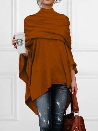 Urban Plain Loosen Turtleneck Shirt