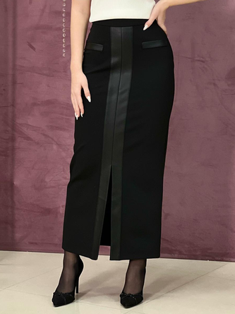 Long Elegant Regular Fit Plain Skirt