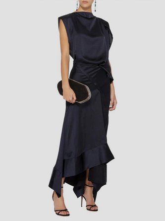 Short sleeve Elegant Asymmetrical  Party Dress