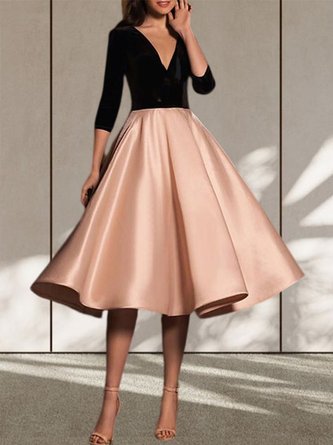 Satin Elegant Regular Fit Micro-Elasticity Party Dress
