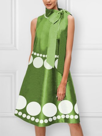 Elegant Polka Dots Sleeveless Mini Dress