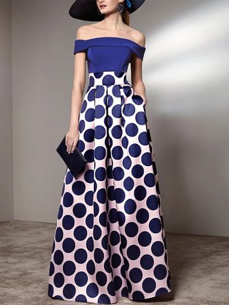 Elegant Polka Dots Cold Shoulder Dress & Party Dress