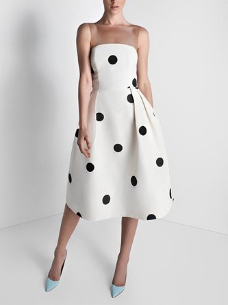 Polka Dots Elegant Regular Fit Mini Dress