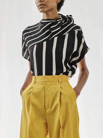 Striped Urban Loose Regular Size Shirt