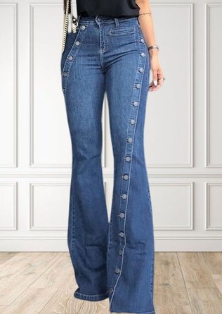 Denim Casual Regular Fit Plain Jeans