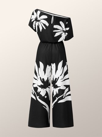 Crew Neck Casual Loosen Daily Jumpsuit