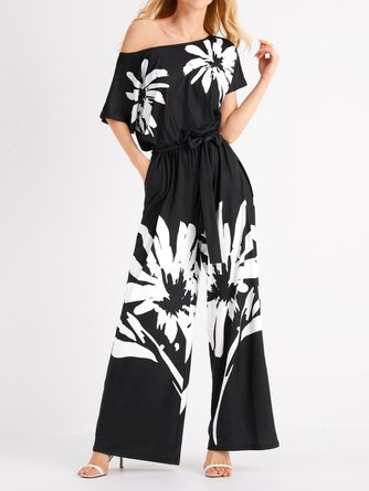 Crew Neck Casual Loosen Daily Jumpsuit