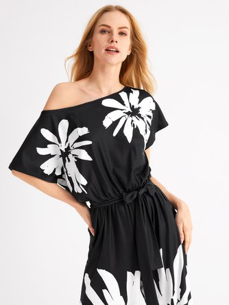 Crew Neck Casual Loosen Daily Jumpsuit