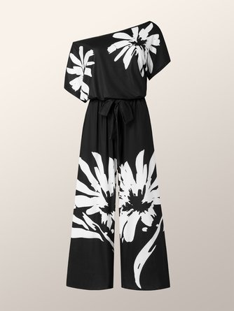 Crew Neck Casual Loosen Daily Jumpsuit