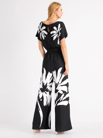 Crew Neck Casual Loosen Daily Jumpsuit