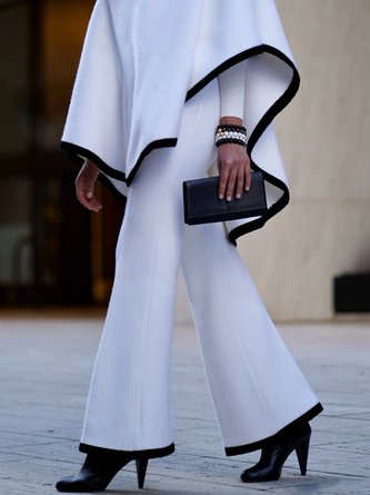 Regular Fit Elegant Color Block Pants