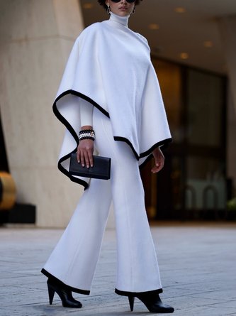 Regular Fit Elegant Color Block Pants