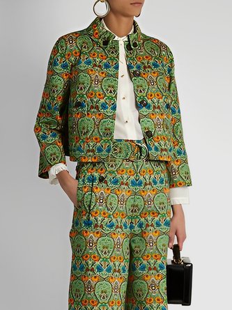 Urban Ethnic Regular Fit Stand Collar Jacket