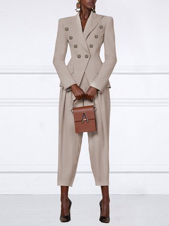 Plain Lapel Collar Regular Fit Urban Blazer