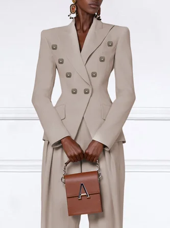 Plain Lapel Collar Regular Fit Urban Blazer