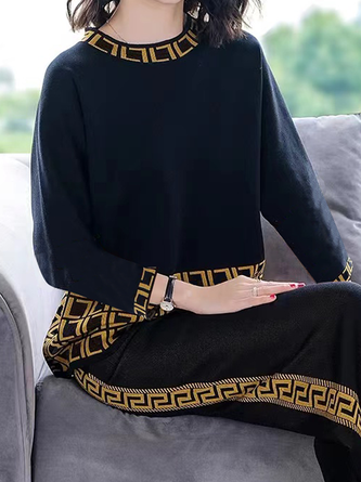 Medium Elasticity Urban Crew Neck Long Sleeve Sweater