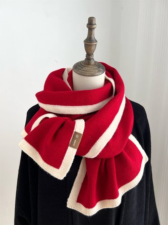 Christmas Color Block Warmth Knitted Scarf