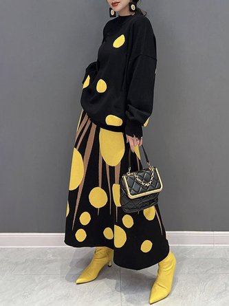 Regular Fit Polka Dots Urban Skirt