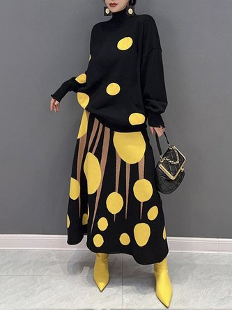 Regular Fit Polka Dots Urban Skirt