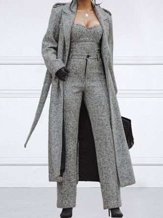 Urban Plain High Waist Fashion Straight Pants