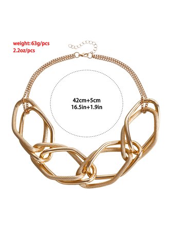 Personalized Geometric Winding Chain Necklaces