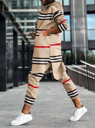 Regular Fit Striped Casual Fashion Pants